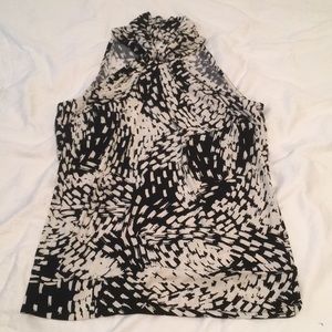Michael Kors Black/white dressy tank size P